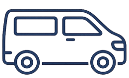 専用車で移動